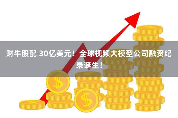 财牛股配 30亿美元！全球视频大模型公司融资纪录诞生！